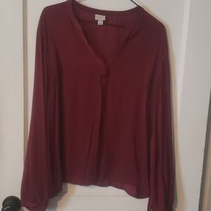 Long sleeve red blouse